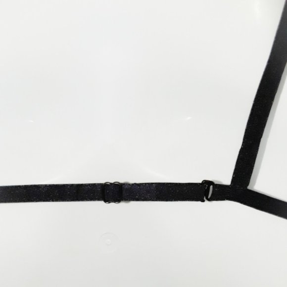Black Cute Strappy Harness Cage Bra Bralette - Picture 5 of 5
